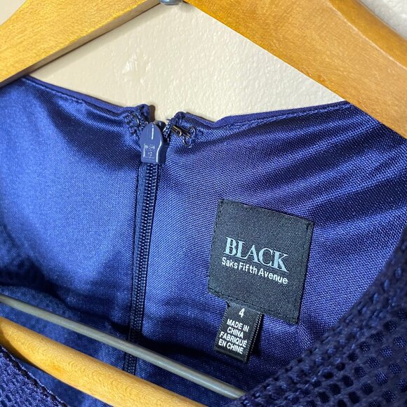 Office Siren Navy Black Label Sak’s Fifth Avenue Knee Length Dress - Picture 6 of 12